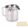 equlup Camping Cup Pot, 1.2L Stainless Steel Camping Kettle Portable Hiking Pot Coffee Cup with Foldable Handles and Lid for Camping Backpacking view 3