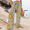 Deals 2024 Clearance Sweatpants Jeans for Women Petite Women's Casual and Fashionable Beach Elastic Waist Wide Leg Pants with Colorful Trendy Fall (Yellow, XXXL) Placed Re view 3