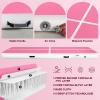 Inflatable Gymnastics Mat 10ft/13ft/16ft/20ft/ Air Tumbling Track Mats 4/8 inches Thick for Home Use/Training/Cheerleading/Yoga/Water with Pump 13ft x 3.3ft x 4inch White Pink Purple view 3