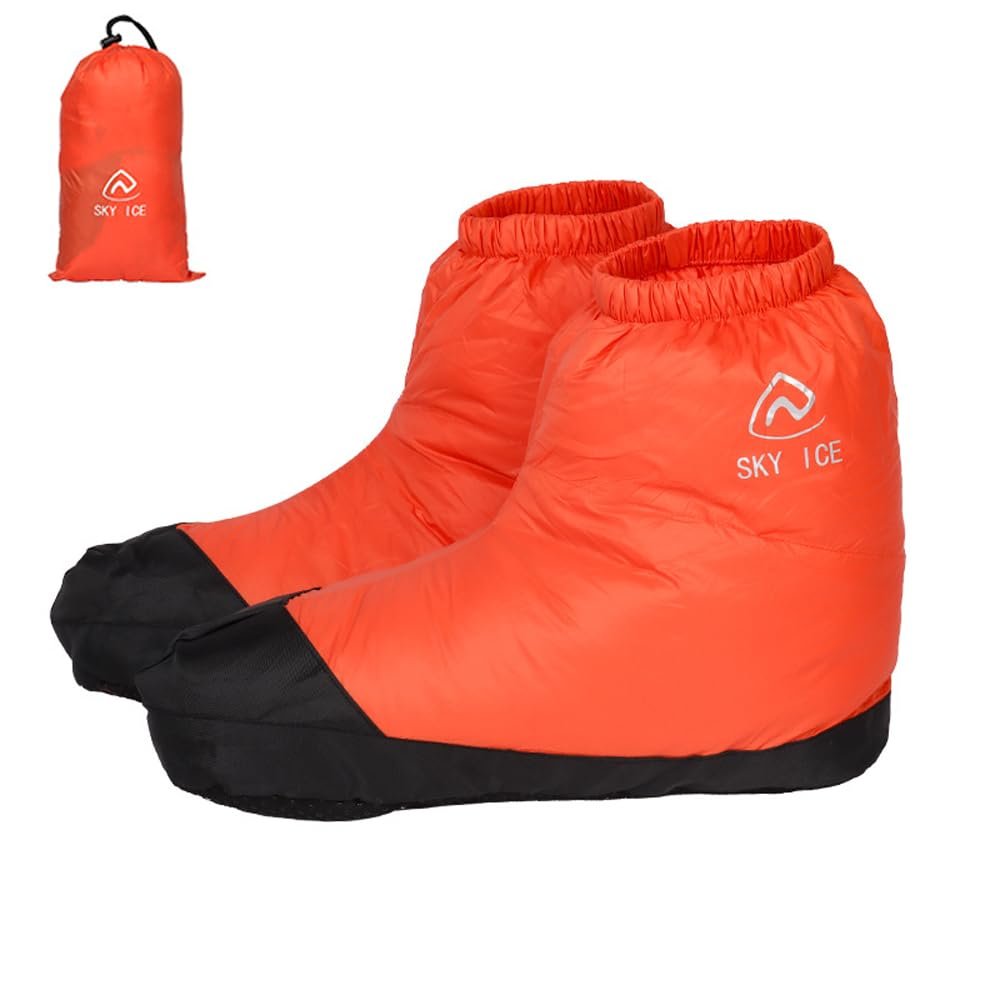 Karlak Waterproof Down Slipper Boots Weight Down Socks Stuffed Booties Down Feet Covers
