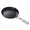 OKUMEYR Non-stick Cast Iron Fry Pan with Foldable Handle for Camping and Outdoor Cooking Lightweight and Compact Griddle for Barbecue Induction Compatible Skillet view 1