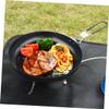 OKUMEYR Non-stick Cast Iron Fry Pan with Foldable Handle for Camping and Outdoor Cooking Lightweight and Compact Griddle for Barbecue Induction Compatible Skillet view 3