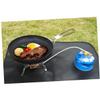 OKUMEYR Non-stick Cast Iron Fry Pan with Foldable Handle for Camping and Outdoor Cooking Lightweight and Compact Griddle for Barbecue Induction Compatible Skillet view 4