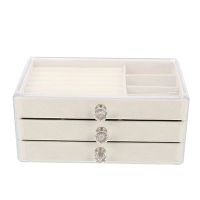 TOGEVAL 1pc Jewelry Display Box Multi-grid Earring Organizer Plastic Jewelry Case for Necklaces Bracelets and Accessories Space-saving Design for Home Travel