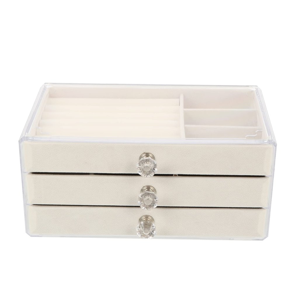 TOGEVAL 1pc Jewelry Display Box Multi-grid Earring Organizer Plastic Jewelry Case for Necklaces Bracelets and Accessories Space-saving Design for Home Travel