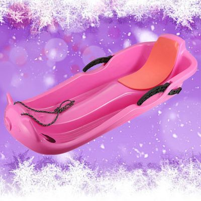 TUOYIBO Happy Children's Sledding, Two-Person Padded Sledges, Two-Handle Children's Sledges Frost-Resistant and Wear-Resistant Sledges, Sledges with Backrests