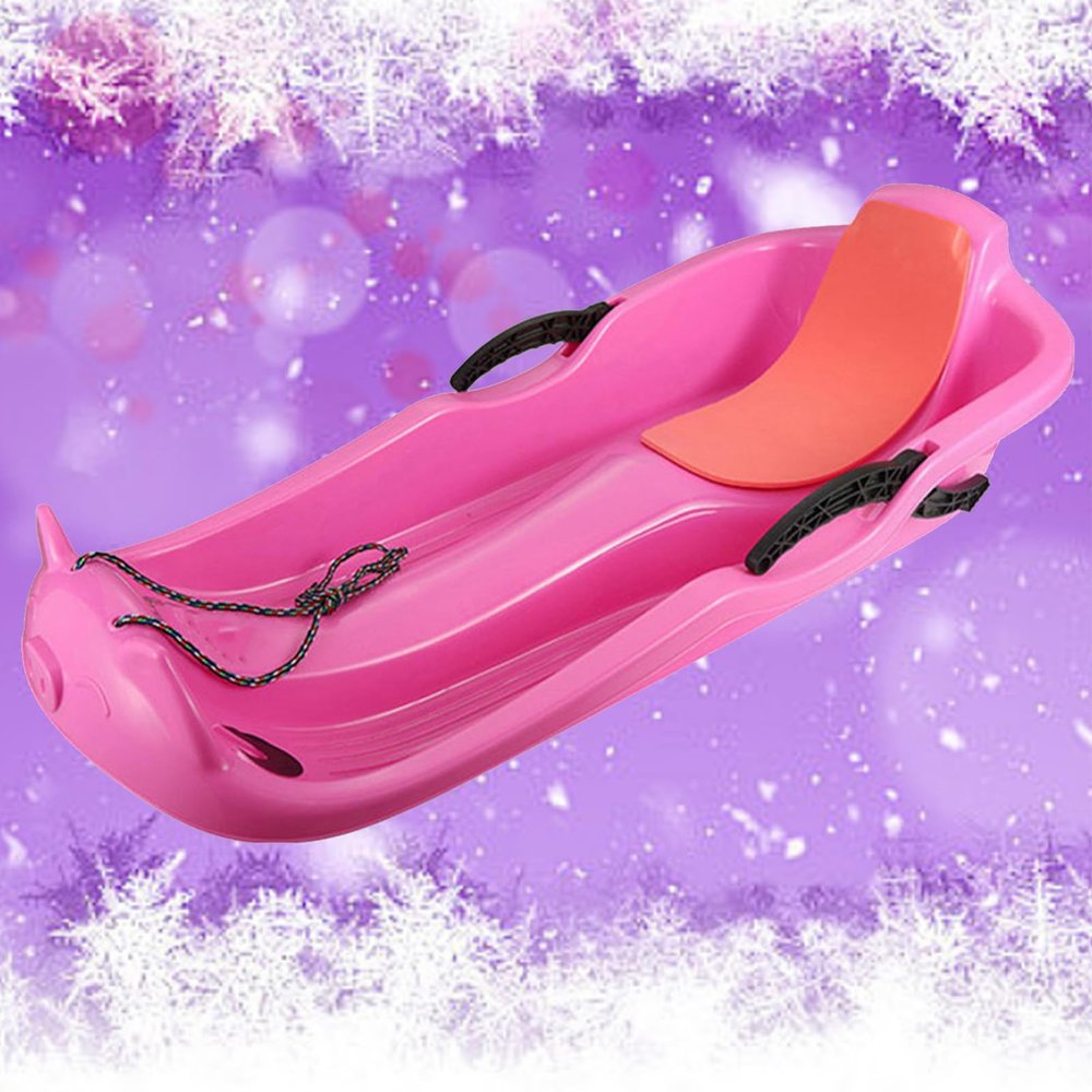 TUOYIBO Happy Children's Sledding, Two-Person Padded Sledges, Two-Handle Children's Sledges Frost-Resistant and Wear-Resistant Sledges, Sledges with Backrests
