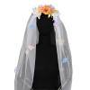 QERPON French Wedding Bride Veil with Realistic Flower Bride Girl Tulles Wedding Tiaras for Traveling Women Photography view 1