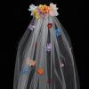 QERPON French Wedding Bride Veil with Realistic Flower Bride Girl Tulles Wedding Tiaras for Traveling Women Photography view 4