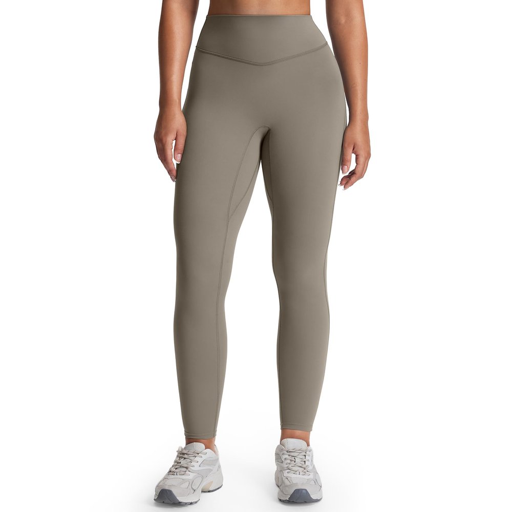 Aoxjox Womens Workout Leggings Metamorph Mid-Rise Hidden Scrunch Tummy Control Gym Training Yoga Pants 27" (Driftwood, X-Small)