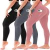 3 Pack Leggings for Women-No See-Through High Waisted Tummy Control Yoga Pants Workout Running Legging view 1