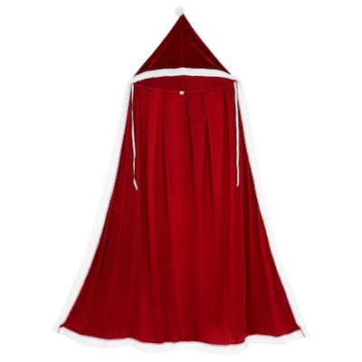 LIFKOME Christmas Velvet Hooded Cloak for Women Elegant Santa Cape Spacious Hood for Halloween and Festivities Cozy and Warm Holiday Costume