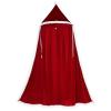 LIFKOME Christmas Velvet Hooded Cloak for Women Elegant Santa Cape Spacious Hood for Halloween and Festivities Cozy and Warm Holiday Costume view 1