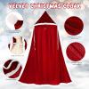 LIFKOME Christmas Velvet Hooded Cloak for Women Elegant Santa Cape Spacious Hood for Halloween and Festivities Cozy and Warm Holiday Costume view 2