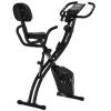 3-in-1 Recumbent Exercise Bike, Folding Exercise Bike, Upright Exercise Bike and Arm Resistance Bands, Adjustable Seat, 8 Levels of Magnetic Resistance, Black view 2