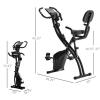 3-in-1 Recumbent Exercise Bike, Folding Exercise Bike, Upright Exercise Bike and Arm Resistance Bands, Adjustable Seat, 8 Levels of Magnetic Resistance, Black view 3