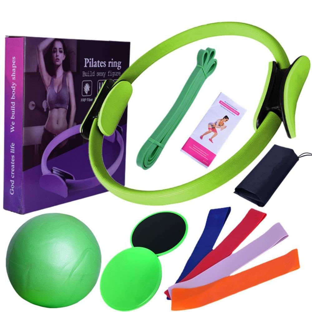 Magic Circle Pilates Ring,Pilates Equipment for Home Workouts Pilates Ring and Ball Set Resistance Bands & More Perfect for Home Pilates Equipment