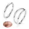 16G Double Nose Hoop Ring Surgical Steel Cartilage Earring Helix Piercing Jewelry Septum Jewelry Silver Daith Earring 7mm 2 PCS Lobe Earrings Unisex Hoop Earrings Tragus Lip Conch Hoop Earring view 1