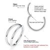 16G Double Nose Hoop Ring Surgical Steel Cartilage Earring Helix Piercing Jewelry Septum Jewelry Silver Daith Earring 7mm 2 PCS Lobe Earrings Unisex Hoop Earrings Tragus Lip Conch Hoop Earring view 3