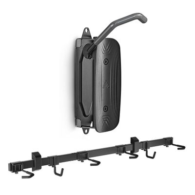 monTEK Swivel Bike Wall Mount, Bike Hangers for Garage, Wall Mount Bike Rack, 66 lbs, Red & Enhanced Bike Storage Rack, Adjustable 4-Bike and 2-Helmet Hangers for Indoor Bike Storage, 265 lbs