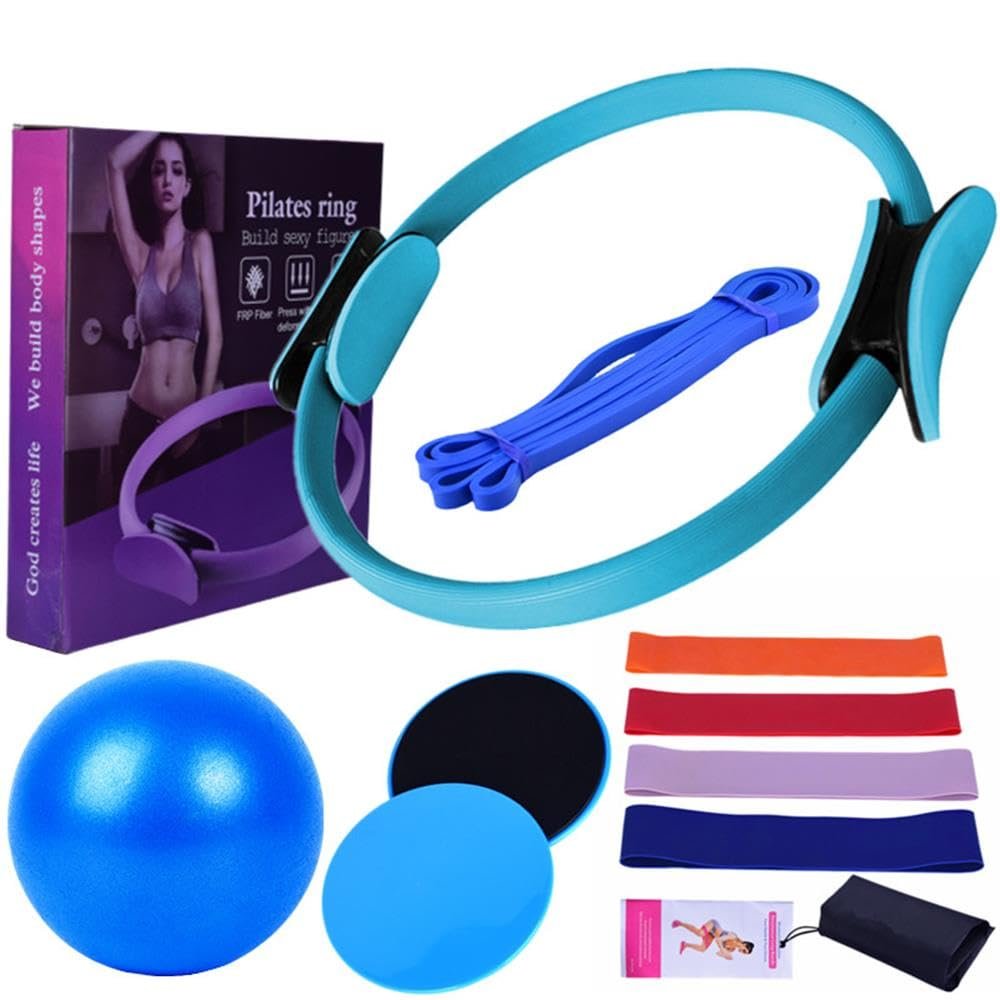 Magic Ring Pilates,Pilates Equipment for Home Workouts Pilates Ring and Ball Set Resistance Bands & More Perfect for Home Pilates Equipment