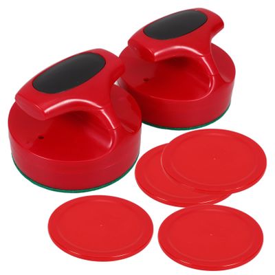WHAMVOX Air Hockey Pusher Accessories Red with Grip Red Pucks for Table Hockey Replacement for Game