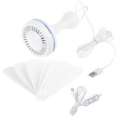 kobeIeen 6 Leaves USB Powered Canopy Ceiling Fan 2/4/8 Hours Timer 4 Speed USB Fan with 3.7m Cable for Camping Outdoor Bed