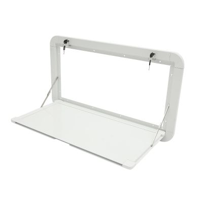 31.5 x 17.7 Foldable RVs Table, Wall Mount Folding Camper Table White RV Folding Table External Hanging Table Aluminium Alloy RV Caravan Folding Table for Caravans Travel Trailer 55Lbs Capacity