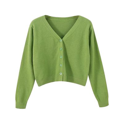 Black of y Sales Today Clearance Prime Lightweight Jacket Women Early Black of y Deals Winter Jackets for Women Sweater Plus Jacket Solid Color Knitted Sweater (Green, L)