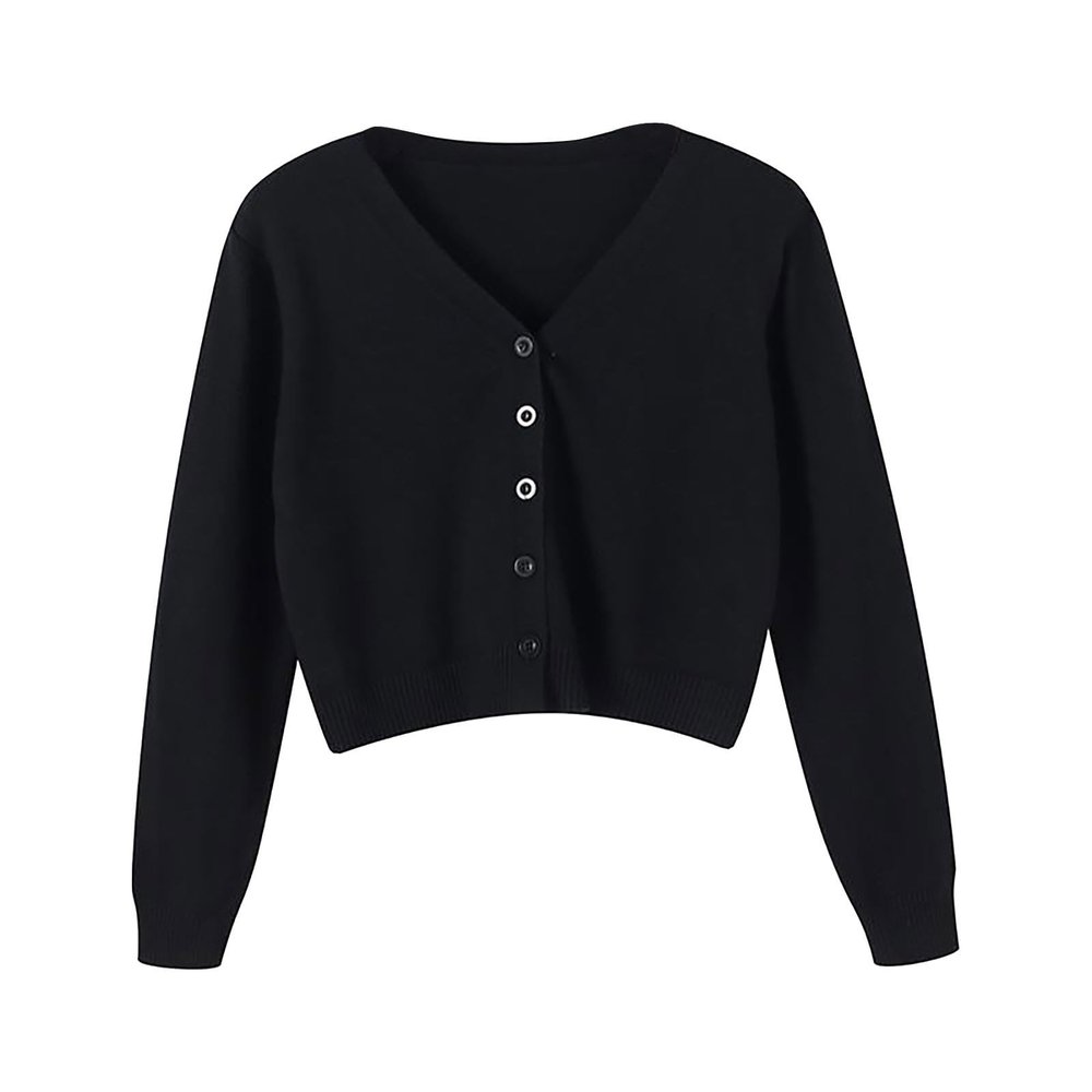 Black of y Deals 2024 Womens Lightweight Jackets Early Black of y Deals Winter Jackets for Women Sweater Plus Jacket Solid Color Knitted Sweater (Black, M)