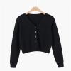 Black of y Deals 2024 Womens Lightweight Jackets Early Black of y Deals Winter Jackets for Women Sweater Plus Jacket Solid Color Knitted Sweater (Black, M) view 2