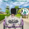 YITAHOME 26 Inch Adult Tricycle, 7 Speed 3 Wheel Bikes, Trike for Adults with Front & Rear Baskets, Cruiser Bike for Seniors Women Men Commute Picnic Outdoor, Purple view 2