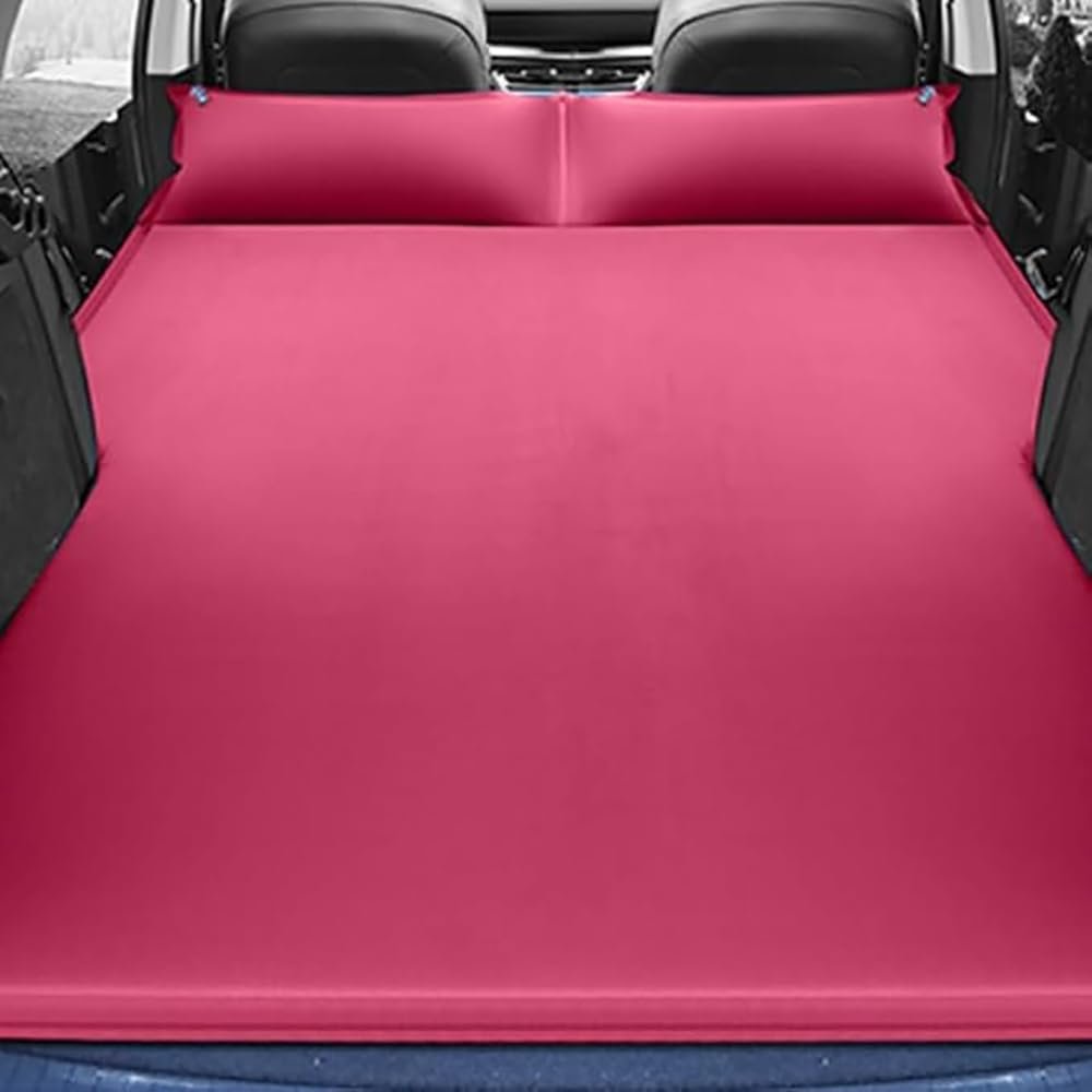 JZWSD Car Inflatable Mattress for Tesla Model 3 Highland 2024 Portable Flocking Air Mattress Camping Travel Mattress Auto Accessories,Red