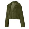 Womens Winter Faux Fur Crop Jacket Long Sleeve Shaggy Coat Open Front Cardigans Outerwear Army Green view 4