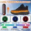 Heated Sneakers for Women and Men,Rechargeable Foot Warmers, Electric Heating Shoes with 3 Temperature Settings, Winter Outdoor Non Slip Walking Running Shoes (Black, 5.5 Women/4 Men) view 2