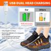 Heated Sneakers for Women and Men,Rechargeable Foot Warmers, Electric Heating Shoes with 3 Temperature Settings, Winter Outdoor Non Slip Walking Running Shoes (Black, 5.5 Women/4 Men) view 3