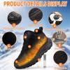 Heated Sneakers for Women and Men,Rechargeable Foot Warmers, Electric Heating Shoes with 3 Temperature Settings, Winter Outdoor Non Slip Walking Running Shoes (Black, 5.5 Women/4 Men) view 4