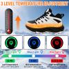 Heated Sneakers for Women and Men,Rechargeable Foot Warmers, Electric Heating Shoes with 3 Temperature Settings, Winter Outdoor Non Slip Walking Running Shoes (Black White, 5.5 Women/4 Men) view 2