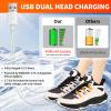 Heated Sneakers for Women and Men,Rechargeable Foot Warmers, Electric Heating Shoes with 3 Temperature Settings, Winter Outdoor Non Slip Walking Running Shoes (Black White, 5.5 Women/4 Men) view 3