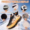 Heated Sneakers for Women and Men,Rechargeable Foot Warmers, Electric Heating Shoes with 3 Temperature Settings, Winter Outdoor Non Slip Walking Running Shoes (Black White, 5.5 Women/4 Men) view 4