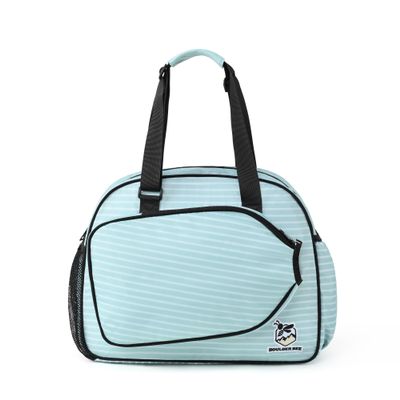 Boulder Bee Pickleball Bags, Stripe Print PickleBall Bag for Women, Hand/Shoulder Gym Bag w Water Bottle Holder, with Racquet/Paddle Holder (Green Stripe)