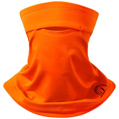BASSDASH Fleece Neck Gaiter with Nose Hole Winter Face Mask for Men Women Windproof Scarf for Fishing Hunting Skiing Orange