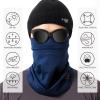 BASSDASH Fleece Neck Gaiter with Nose Hole Winter Face Mask for Men Women Windproof Scarf for Fishing Hunting Skiing Navy Blue view 4