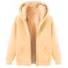 Huneny Beige Zip Up Hoodie Men,Mens Zip Up Hoodie,Mens Hoodies Pullover,Fleece Jacket Men,Warm Sherpa Fleece Lined Winter Jackets Casual Long Sleeve Hooded Drawstring Coats With Pockets view 1
