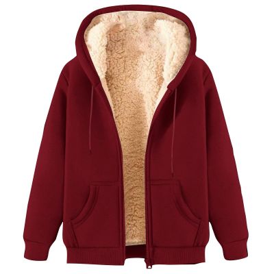 Huneny Wine Mens Fleece Jacket,Mens Zip Up Hoodie,Men's Fashion Hoodies & Sweatshirts,Warm Sherpa Fleece Lined Winter Jackets Casual Long Sleeve Hooded Drawstring Coats With Pockets
