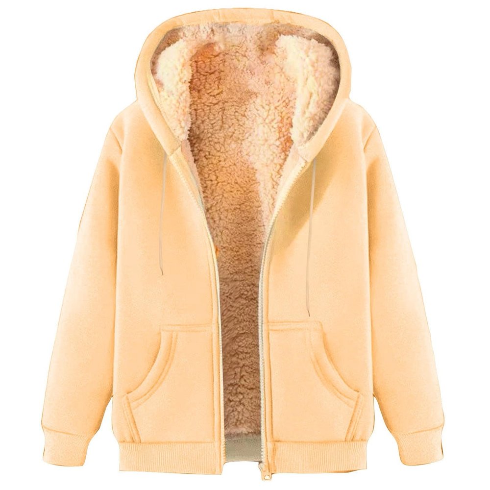 Beige Mens Hoodies Zip Up,Chaqueta Para Hombre,Winter Jackets For Men,Warm Sherpa Fleece Lined Winter Jackets Casual Long Sleeve Hooded Drawstring Coats With Pockets