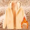 Beige Mens Hoodies Zip Up,Chaqueta Para Hombre,Winter Jackets For Men,Warm Sherpa Fleece Lined Winter Jackets Casual Long Sleeve Hooded Drawstring Coats With Pockets view 2
