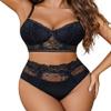 Avidlove Lingerie Sets for Women Bra and High Waist Panty Set 2 Piece Lace Babydoll Outfits Black M view 1