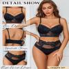 Avidlove Lingerie Sets for Women Bra and High Waist Panty Set 2 Piece Lace Babydoll Outfits Black M view 4
