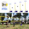 Goakwwuz Volleyball and Badminton Poles with Nets, Adjustable Heights 5ft-6.8ft, Heavy Duty, Blue and Yellow, Nylon, Suitable for Volleyball and Badminton view 2